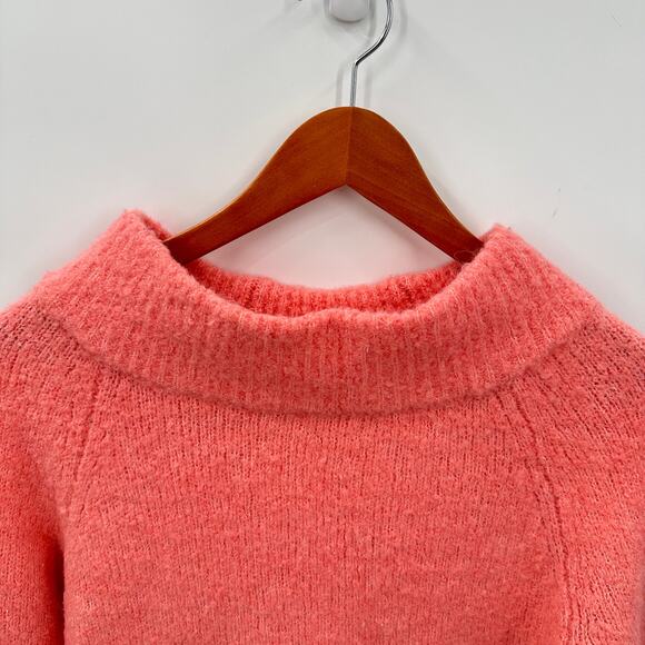ANTHROPOLOGIE Moth Mock Neck Pink Alpaca Wool Blend Pink Sweater // XS - Picture 3 of 8